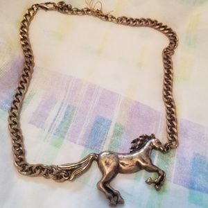Gold-tone Horse Necklace